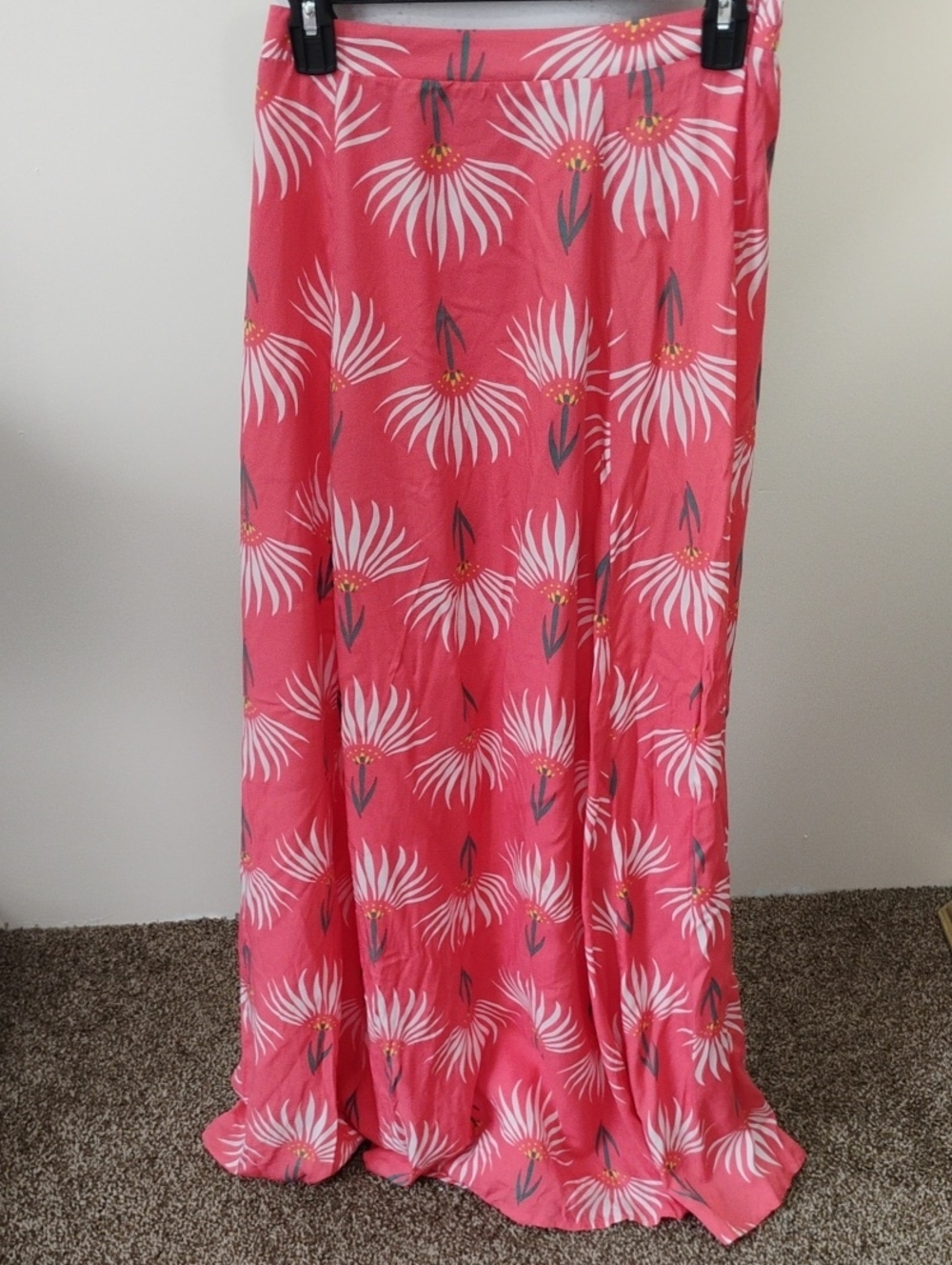 Lulu's Coral Pink Floral Maxi Skirt